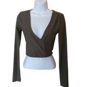 Olive Green Long Sleeve Top Size Medium